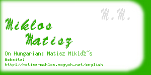 miklos matisz business card